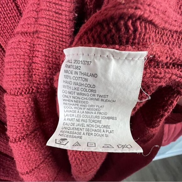 Timberland Heavy Knit Sweater Men's Size Large Long Sleeve Brick Color - Picture 6 of 9
